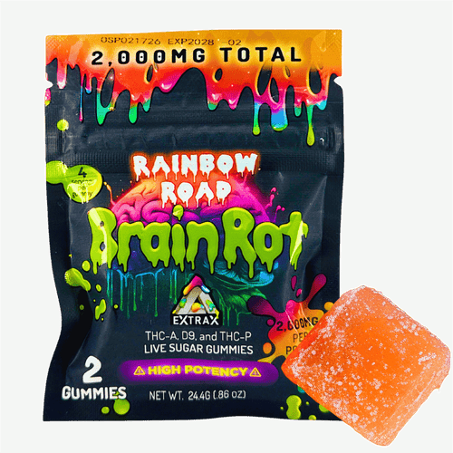 Delta Extrax BrainRot Rainbow Road gummies