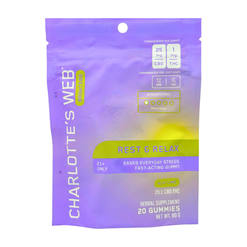 Charlotte's Web Unwind THC gummies Acai Lime 20ct jar