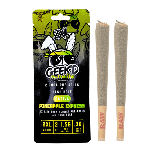 Geek'd G-Units 2XL hash holes THCa pre-rolls pineapple express sativa 3.6g
