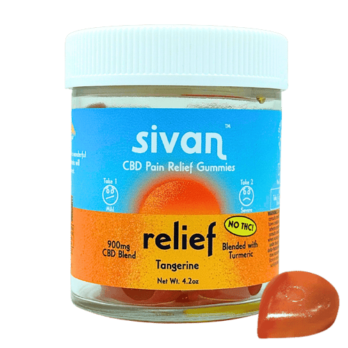 Sivan Relief Gummies No THC CBD CBG turmeric tangerine 900mg 30ct