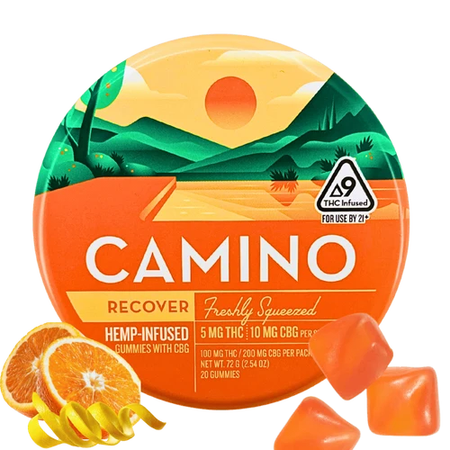 Camino Recover Freshly Squeezed CBG gummies 20ct tin