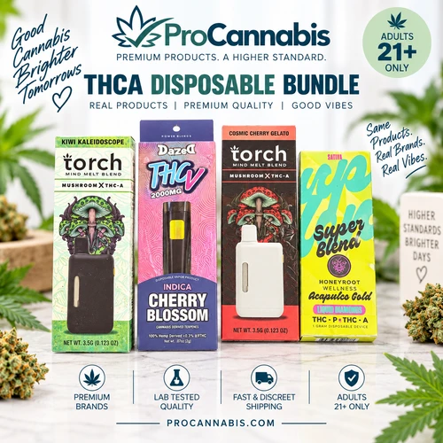 Disposable vape bundle with mushroom THC-A, THCV and liquid diamond pens