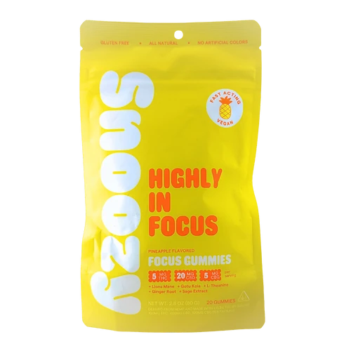 Snoozy Highly In Focus 5mg THC pineapple gummies 20ct