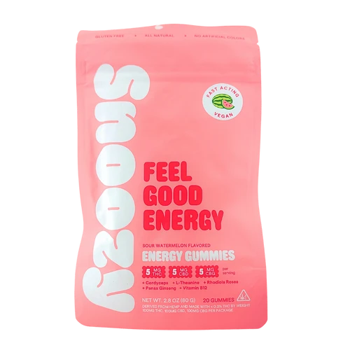 Snoozy Feel Good Energy 5mg THC watermelon gummies 20ct