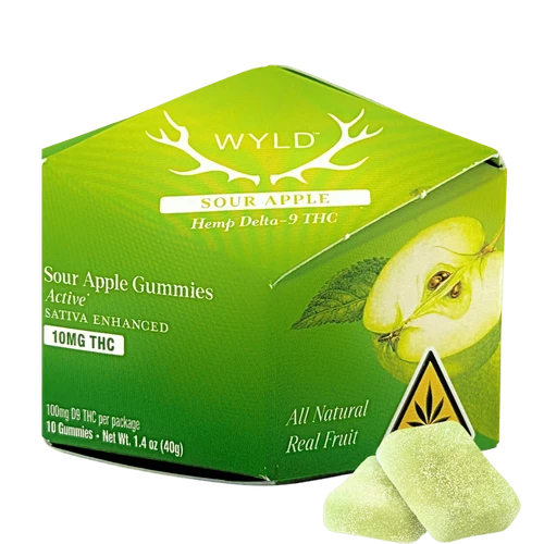Wyld Sour Apple Sativa 10mg THC Active Hemp Gummies