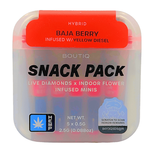 BOUTIQ Snack Pack Baja-Berry Hybrid Live Diamonds Pre-Rolls