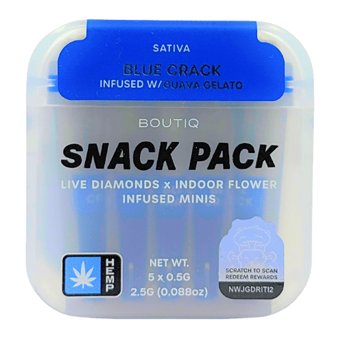 BOUTIQ Snack Pack Blue-Crack Sativa Live Diamonds Pre-Rolls