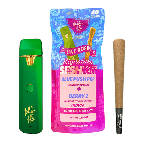 Hidden Hills Blue Push Pop Berry Z rosin disposable