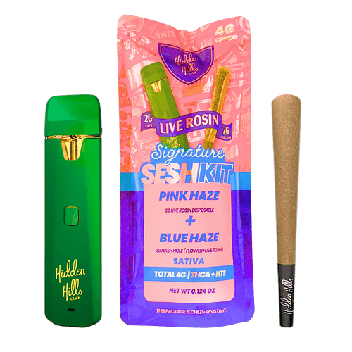 Hidden Hills Pink Haze Blue Haze live rosin disposable