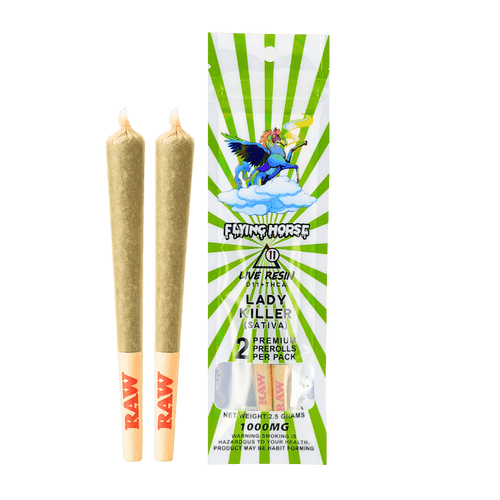 Flying Horse Lady Killer sativa live resin Delta 11 preroll