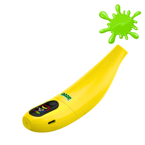 Ooze Peel banana cap off showing 510 cartridge chamber