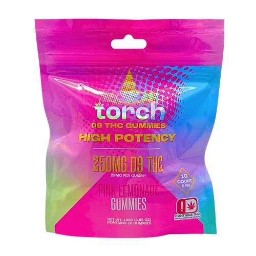 Torch Pink Lemonade Delta-9 live resin gummies, 25mg 250mg