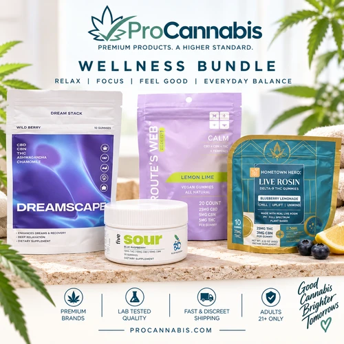 Low dose calm and sleep gummy bundle with CBN, CBD and 1 to 1 THC