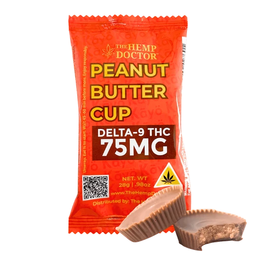 The Hemp Doctor THC Peanut Butter Cup, 75mg Delta 9 wrapper