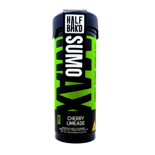 Half Bak'd Sumo Max Cherry Limeade Delta-9 CBD gummies jar