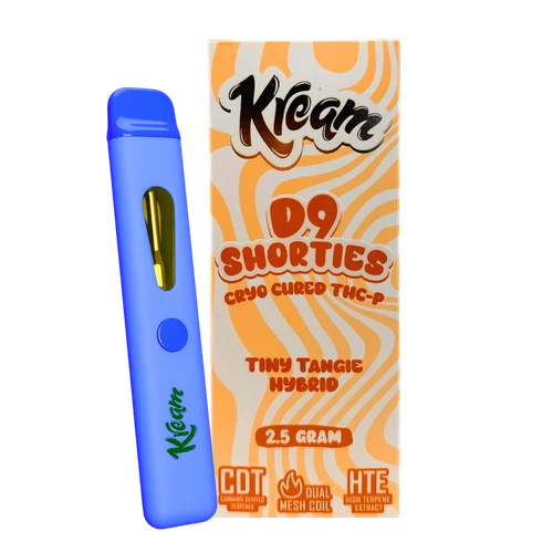 Kream D9 Shorties Tiny Tangie Hybrid cryo-cured THC-P disposable vape