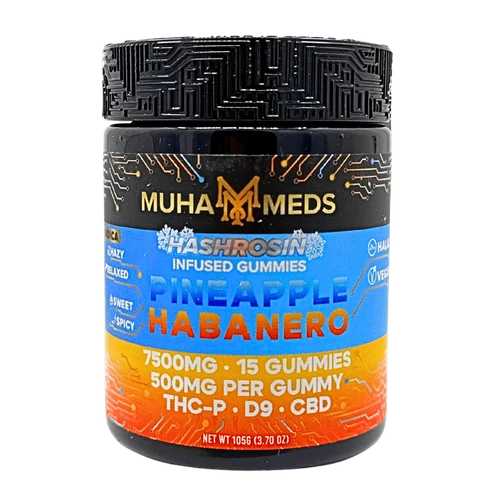 Muha Meds Hash Rosin Gummies Pineapple Habanero Indica 500mg