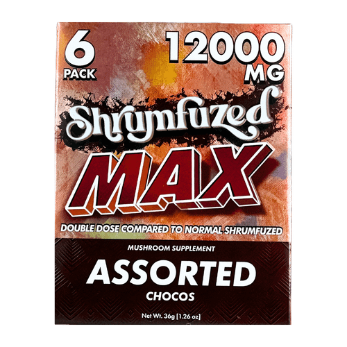 Shrumfuzed MAX Choco Crispies nootropic mushroom chocolates with crispy rice, 6 pack