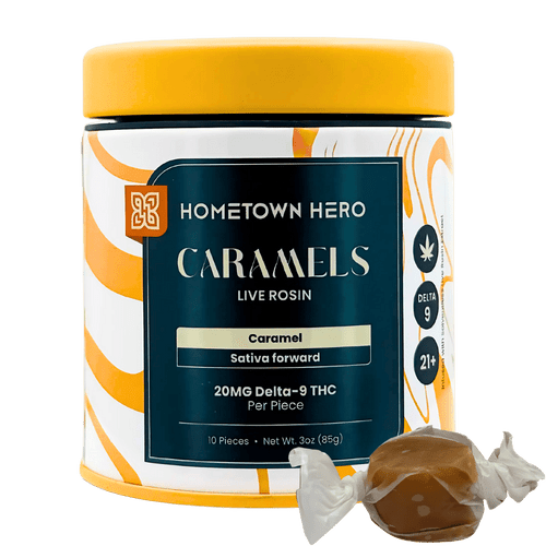 hometown hero thc caramels 10 count tin