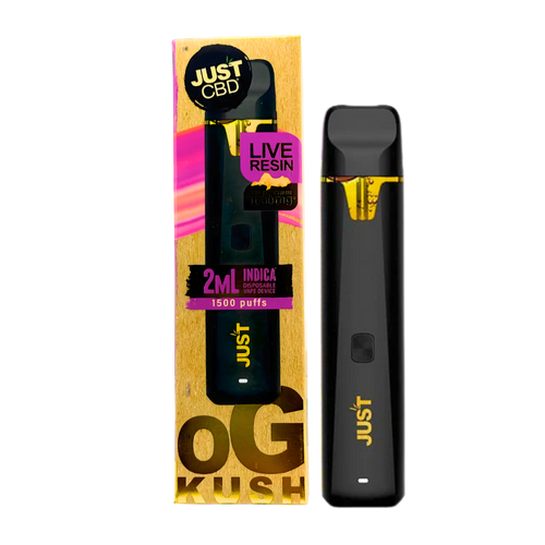 JustCBD OG Kush live resin disposable vape 1000mg indica CBD pen