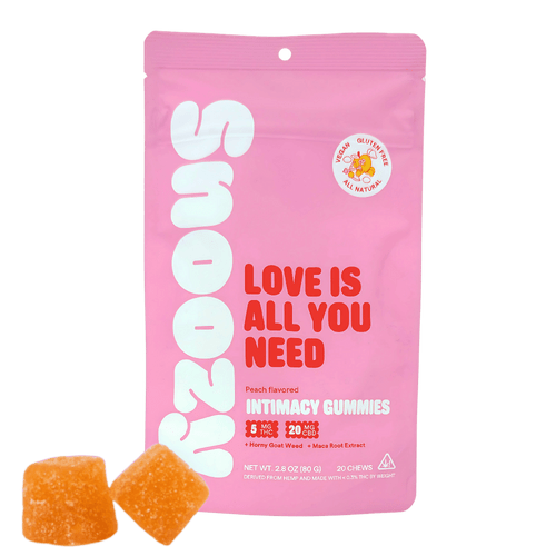 Snoozy Intimacy Gummies Delta-9 THC CBD Maca Horny Goat Weed peach 20ct