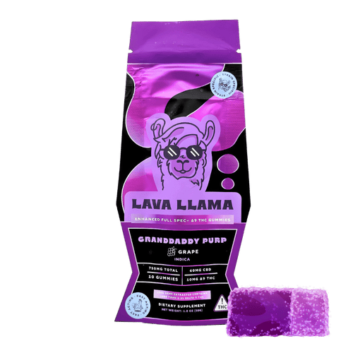 Lava Llama CBD THC full spectrum gummies 750mg bag