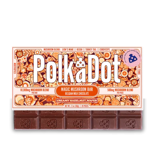 PolkaDot mushroom chocolate bar hazelnut wafer
