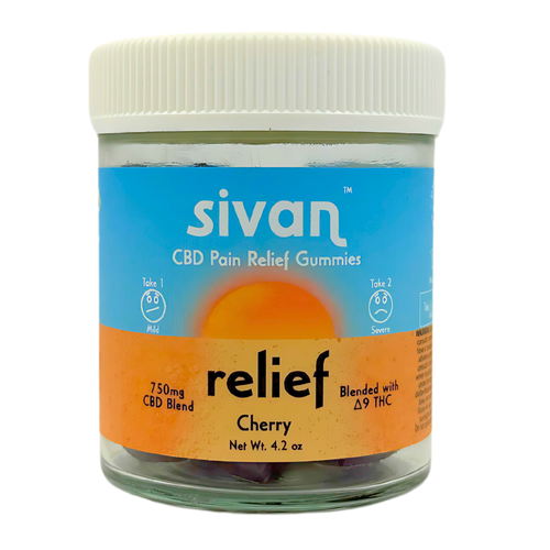 Sivan Relief Gummies CBD CBG Delta-9 THC cherry 750mg 30ct