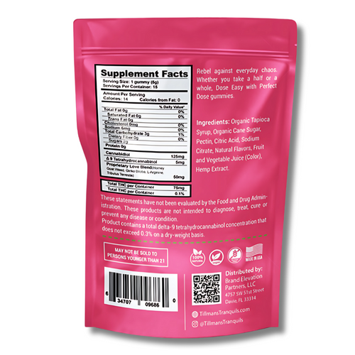 Tillman's Tranquils 25:1 CBD THC couples gummies vegan