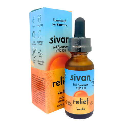 Sivan Relief Tincture 1500mg CBD CBG CBC CBN recovery blend 30ml