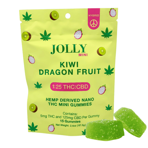 Jolly Cannabis 1:25 gummies pack with 5mg THC and 125mg CBD per gummy