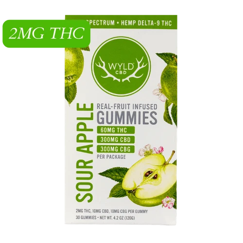 Wyld Sour Apple Active 2mg THC Microdose Gummies