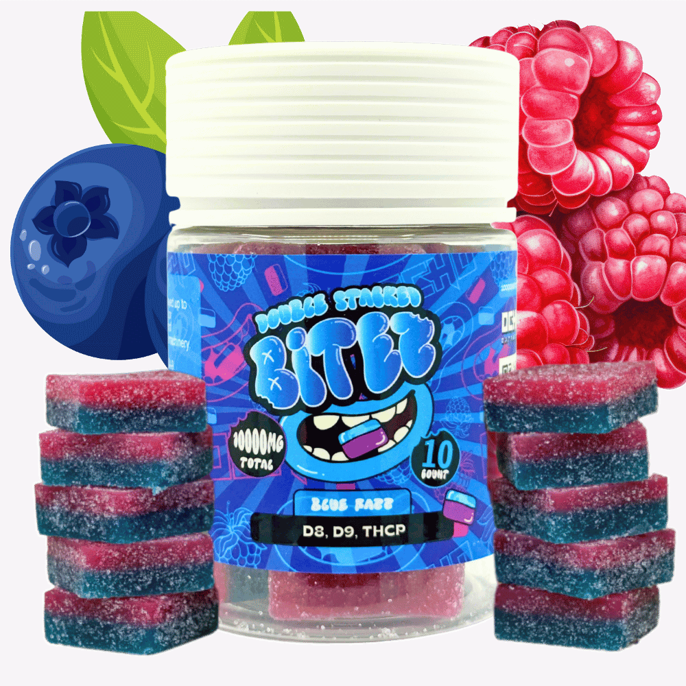 【Bee】ダイアモンド×ハチバック 青×8セット Ocho Extracts Double-Stacked BITEZ Gummies – 10,000mg THC-P, Delta