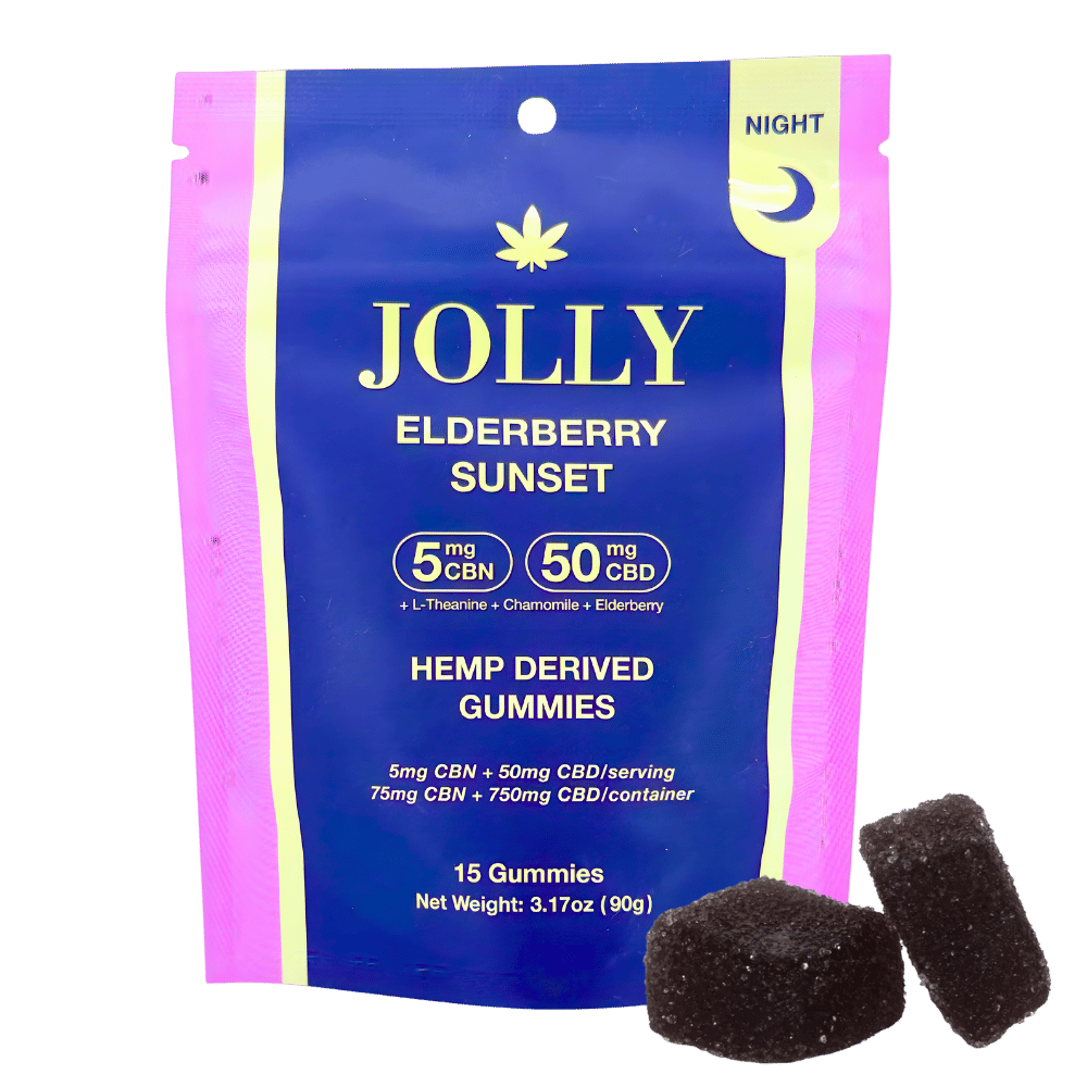 Jolly CBD Elderberry Sunset Gummies $30 | THC-Free Sleep CBD + CBN