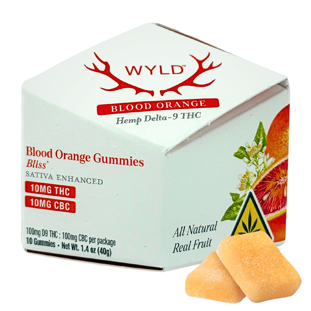 Wyld Blood Orange Bliss 1:1 THC + CBC | Mood-Lift Sativa Gummies 10mg