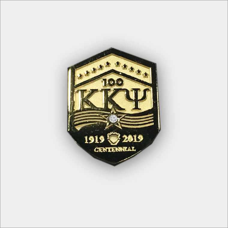 ΚΚΨ Centennial Pin with Cubic Zirconia