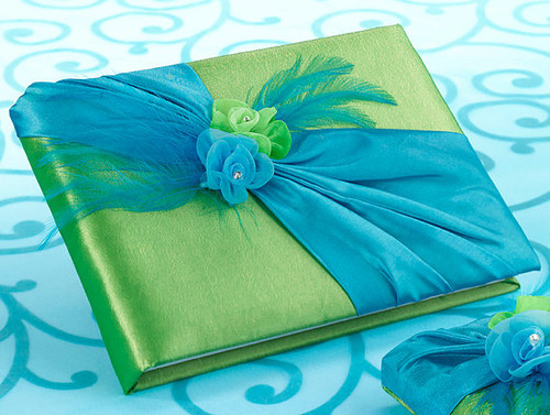 Blue and Green Guest Book and Pen Set