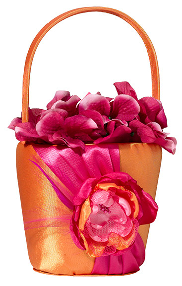 Hot Pink & Orange Flower Basket