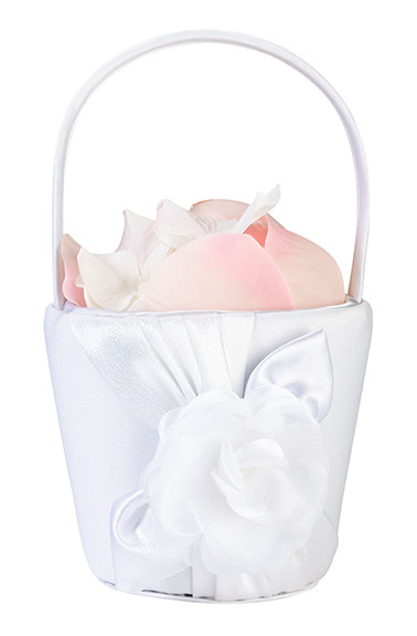 White Rose Flower Basket 