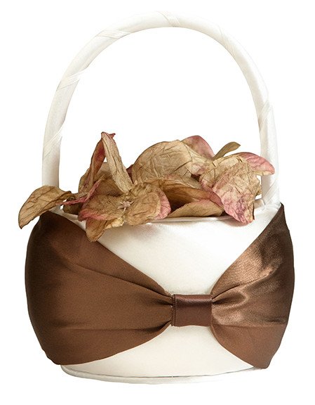 Brown on Cream Flower Basket