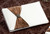 Brown Jeweled Cream Guest Book and Pen Set