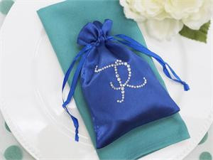 100 Personalized Diamond Letters 5x7 Satin Favor Bags
