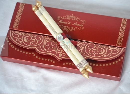 Stylish Medium Scroll in a Box (Set of 25) - Indian Wedding scroll - SMSB - 001