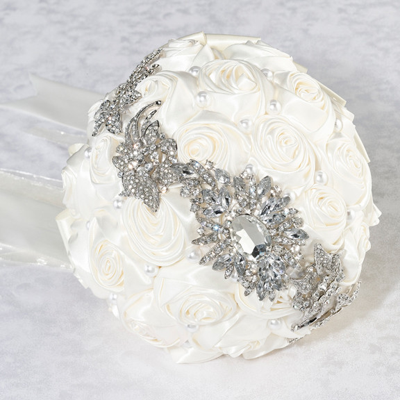 Pearl/Rhinestone Bouquet - Cream