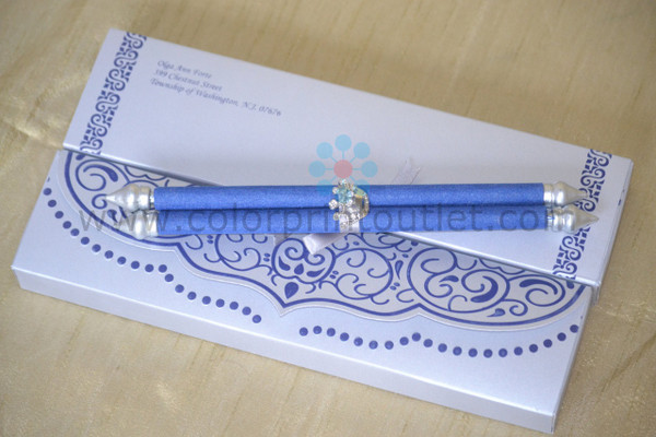 Elegant Royal Scroll in a Box (Set of 25), Royal theme baby shower invitation, Unique style invitation, Luxury scroll invitation - SMSB -006