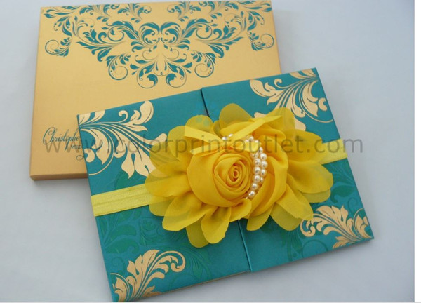  Luxury box folio invitation, Silk Invitations Box, Embellished Silk Invitations Box, box luxury wedding invitation (Set of 25) - LYNN-2