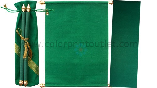 Velvet Scroll Invitation  (Set of 25) Available in 4 colors