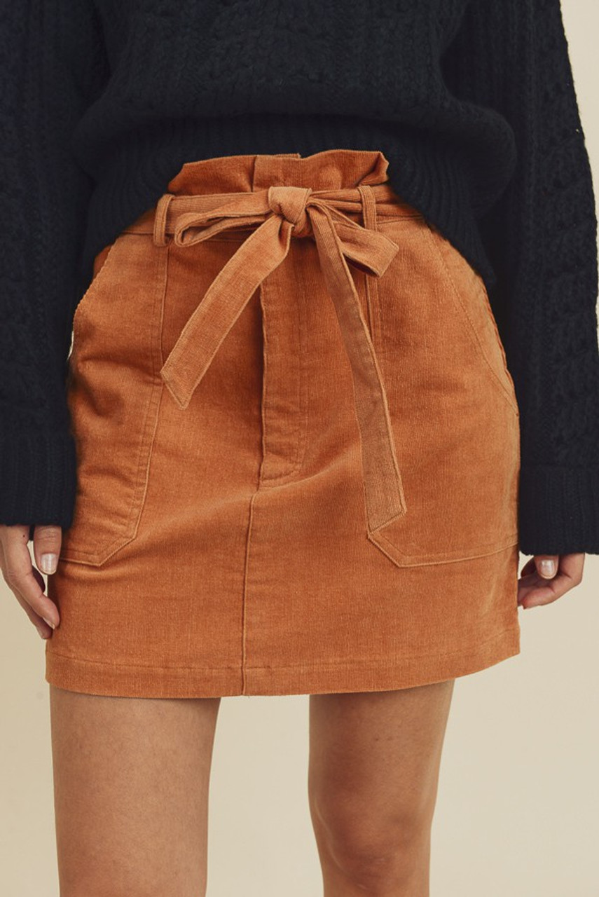 burnt orange long skirt