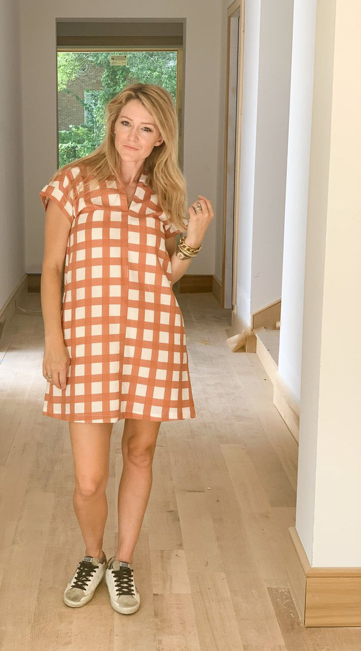 Burnt Orange Gingham Dress - Longhorn 