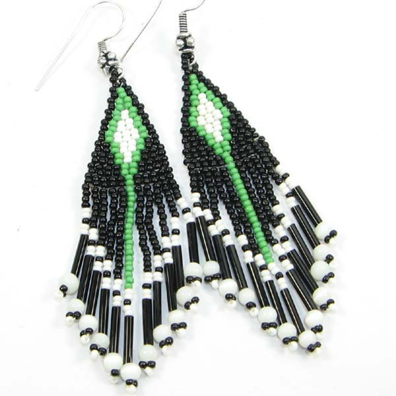 Beads Black Long Handmade Leaf Beaded Hanging Earrings at Rs 70/pair in New  Delhi